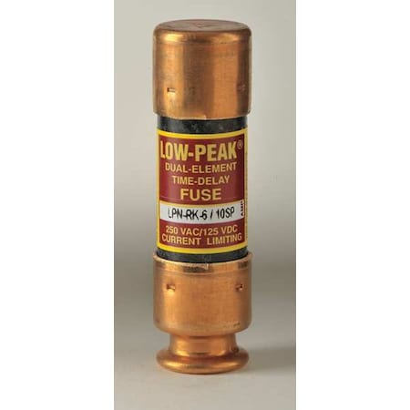 UL Class Fuse, RK1 Class, LPN-RK-SP Series, Time-Delay, 0.60A, 250V AC, Non-Indicating MPN:LPN-RK-6/10SP