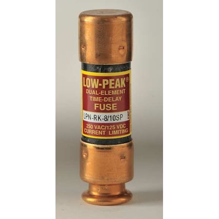 UL Class Fuse, RK1 Class, LPN-RK-SP Series, Time-Delay, 0.80A, 250V AC, Non-Indicating MPN:LPN-RK-8/10SP
