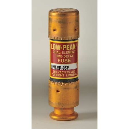 UL Class Fuse, RK1 Class, LPN-RK-SP Series, Time-Delay, 9A, 250V AC, Non-Indicating MPN:LPN-RK-9SP