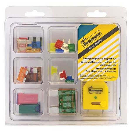 Automotive Fuse Kit, ATC, ATM, ATM-LP, FMX, MAX Series, 23 Fuses Included, 3 to 40A, Not Rated MPN:No.24