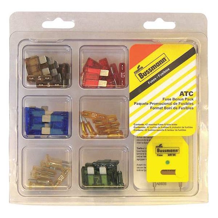 Automotive Fuse Kit, ATC Series, 42 Fuses Included, No Fuse Class Class, 5 to 30A, Not Rated MPN:NO.44