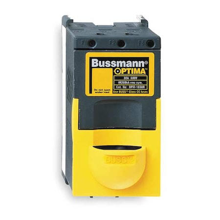 Fuse Holder, 0 to 30A Amp Range, 600V AC/DC Volt Rating, 3 Poles, Box Lug MPN:OPM-1038