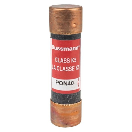 Midget Fuse, Time-Delay, 40A, 250V AC, Non-Indicating, 10kA at 250V AC MPN:PON40