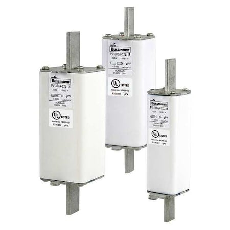 Solar Fuse, PV-L Series, 500A, Fast-Acting, Not Rated, Bolt-On MPN:PV-500A-3L-B