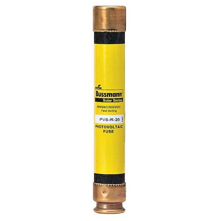 Solar Fuse, 20A, Fast-Acting, 600V AC, Cylindrical MPN:PVS-R-20