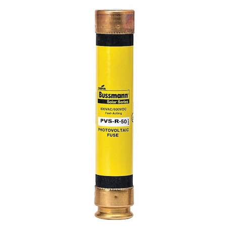 Solar Fuse, 50A, Fast-Acting, 600V AC, Cylindrical MPN:PVS-R-50