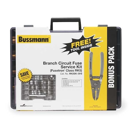 Industrial Fuse Kit, FRN-R, FRS-R Series, 39 Fuses Included, RK-5 Class, 10 to 100A MPN:RK5SK-39