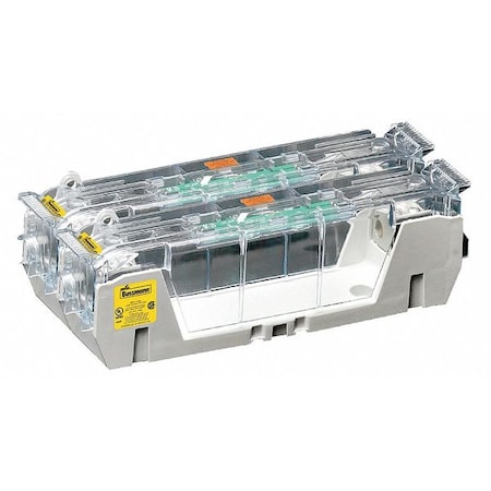 Open Fuse Block, 70 to 100A Amp Range, 600V AC/DC Volt Rating, 2 Poles, Box Lug MPN:RM60100-2CR