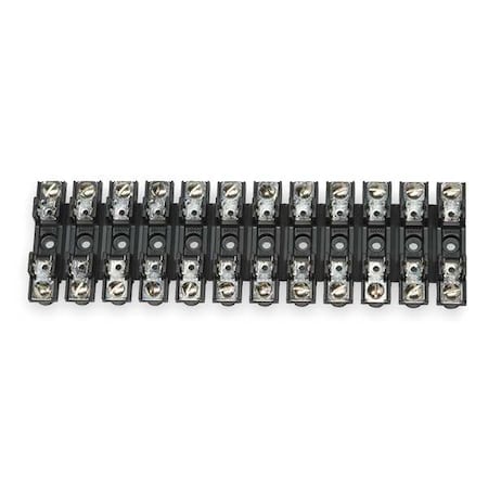 Open Fuse Block, 0 to 30A Amp Range, 300V AC/DC Volt Rating, 12 Poles, Screw MPN:S-8301-12-R