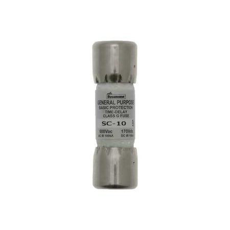 UL Class Fuse, G Class, Time-Delay, 10A, 600V AC, Non-Indicating MPN:SC-10