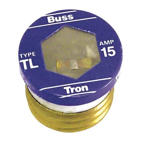 Plug Fuse, 15A, 10kA at 125V AC, 4 PK MPN:T-15