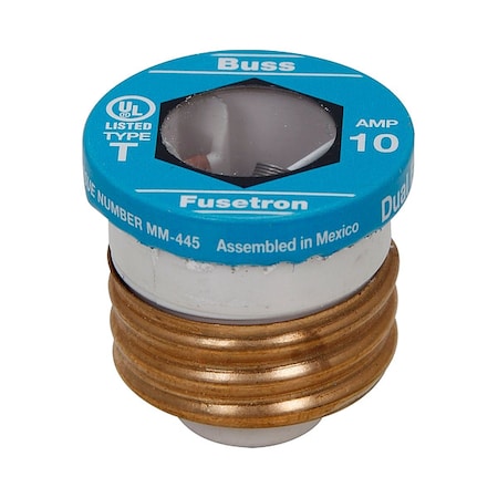 Plug Fuse, 6.25A, 10kA at 125V AC, 4 PK MPN:T-6-1/4