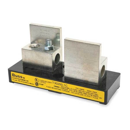 Open Fuse Block, 101 to 200A Amp Range, 300V AC/DC Volt Rating, 1 Poles, Box Lug MPN:T30200-1C