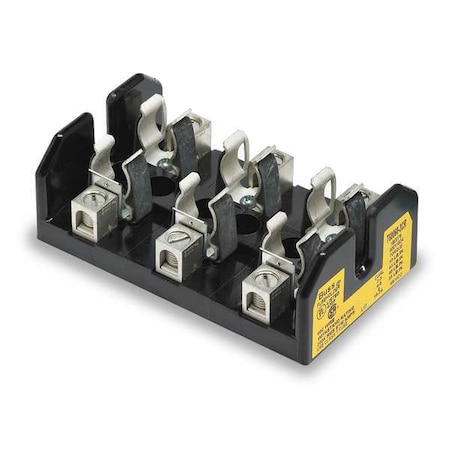 Open Fuse Block, 31 to 60A Amp Range, 600V AC/DC Volt Rating, 3 Poles, Box Lug MPN:T60060-3CR