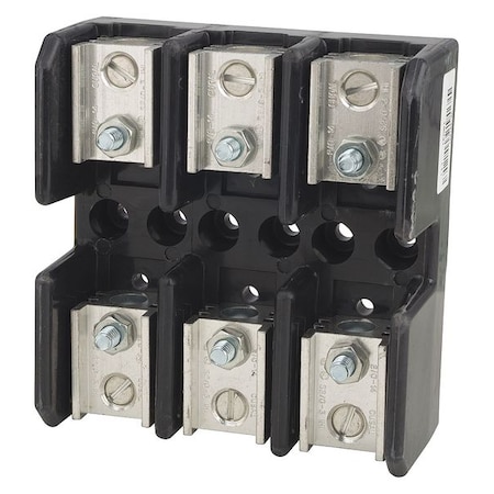Open Fuse Block, 61 to 100A Amp Range, 600V AC/DC Volt Rating, 3 Poles, Box Lug MPN:T60100-3C