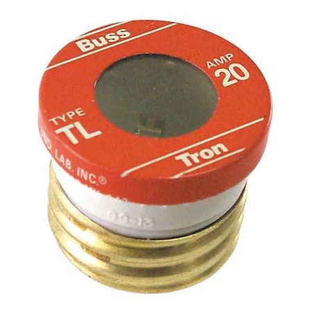 Plug Fuse, 20A, 10kA at 125V AC, 4 PK MPN:TL-20