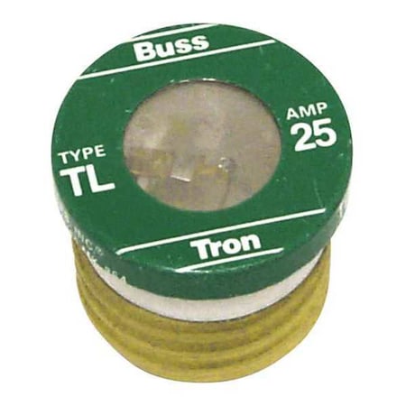 Plug Fuse, 25A, 10kA at 125V AC, 4 PK MPN:TL-25