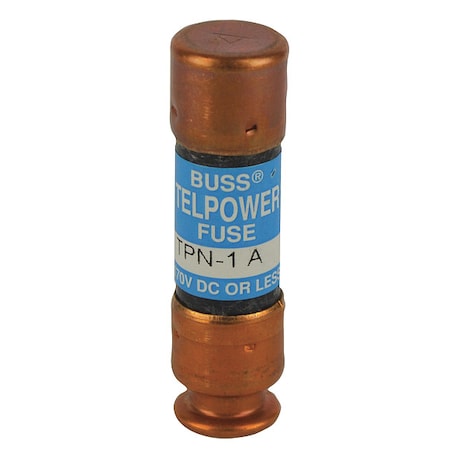 Telecom Protection Fuse, TPN Series, 1A, Fast-Acting, Not Rated, Cylindrical MPN:TPN-1