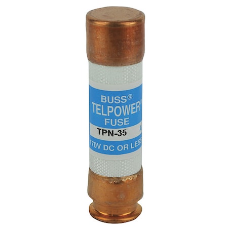 Telecom Protection Fuse, TPN Series, 35A, Fast-Acting, Not Rated, Cylindrical MPN:TPN-35