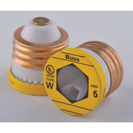 Plug Fuse, 5A, 10kA at 125V AC, 4 PK MPN:W-5