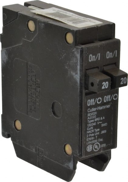 20/20 Amp, 120 VAC, 2 Pole, Plug In Type BD Duplex Circuit Breaker MPN:BD2020
