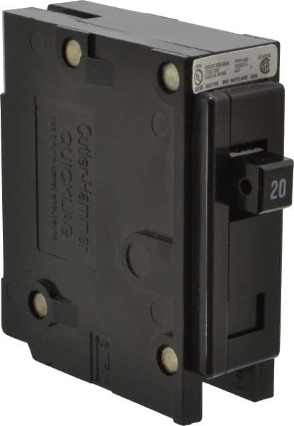 20 Amp, 120/240 VAC, 24 VDC, 48 VDC, 80 VDC, 1 Pole, Plug In Miniature Circuit Breaker MPN:HQP1020