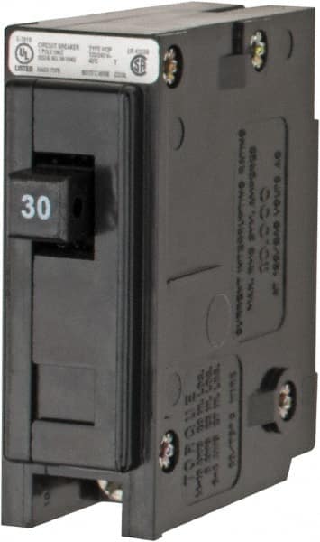 30 Amp, 120/240 VAC, 24 VDC, 48 VDC, 80 VDC, 1 Pole, Plug In Miniature Circuit Breaker MPN:HQP1030