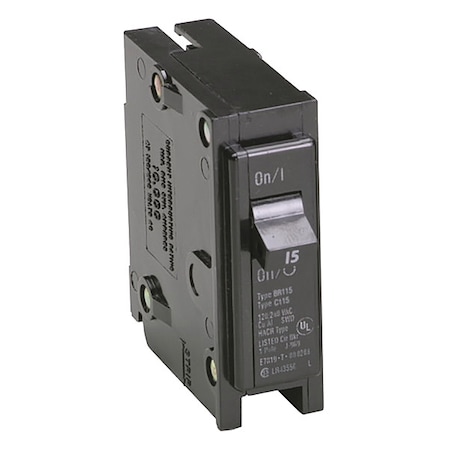 Circuit Breaker, BR Series, 15A, 1 Pole, 120/240V AC, 10kA MPN:BR115