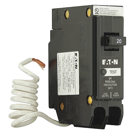 Circuit Breaker, BR Series, 20A, 1 Pole, 120/240V AC, 10kA MPN:BRN120GF