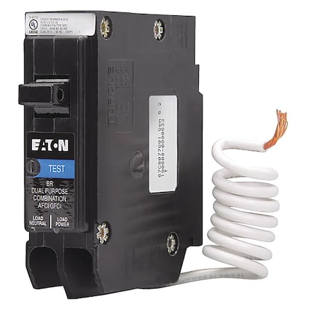 Combination Circuit Breaker, BR Series, 15A, 1 Pole, 120V AC, 10kA MPN:BRP115AF
