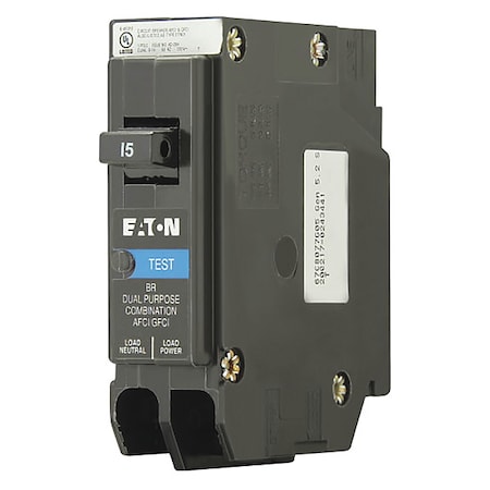 Circuit Breaker, BR Series, 15A, 1 Pole, 120V AC, 10kA MPN:BRP115DF