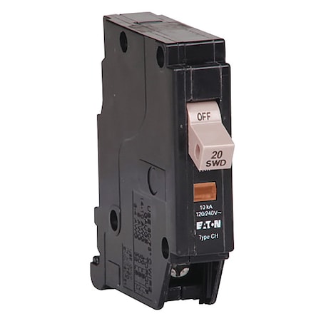 Circuit Breaker, CH Series, 20A, 1 Pole, 120/240V AC, 10kA MPN:CHF120