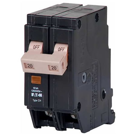 Circuit Breaker, CH Series, 20A, 2 Pole, 120/240V AC, 10kA MPN:CHF220