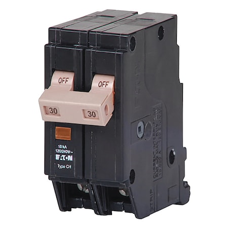 Circuit Breaker, CH Series, 30A, 2 Pole, 120/240V AC, 10kA MPN:CHF230