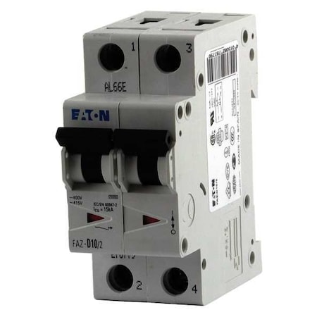 Circuit Breaker, FAZ Series, 1A, 2 Pole, 277/480V AC, 15kA at 415V AC, B Curve MPN:FAZ-B1/2