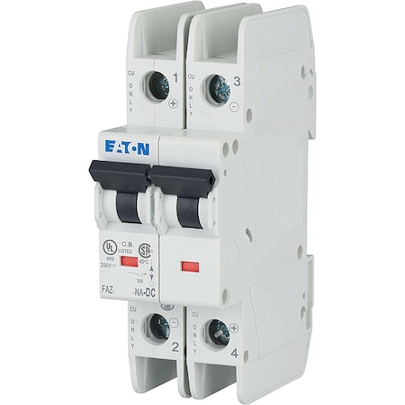 IEC Miniature Circuit Breaker, FAZ-NA Series, 6A, 2 Pole, Not Rated, 10kA at 277/480V AC, C Curve MPN:FAZ-C6/2-NA-DC