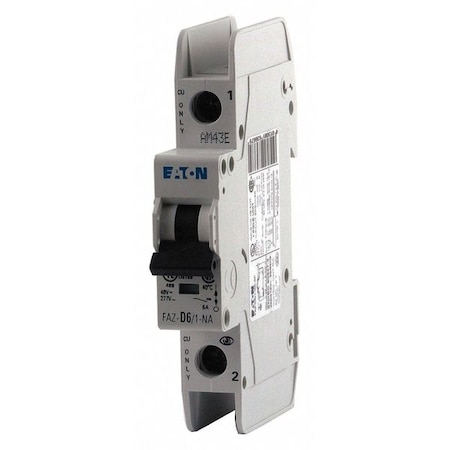 IEC Miniature Circuit Breaker, FAZ-NA Series, 6A, 1 Pole, 277/480V AC, 10kA at 277/480V AC, D Curve MPN:FAZ-D6/1-NA-SP