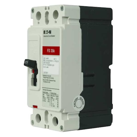 Molded Case Circuit Breaker, FD Series, 60A, 2 Pole, 600V AC, 65kA at 240/277V AC MPN:FD2060