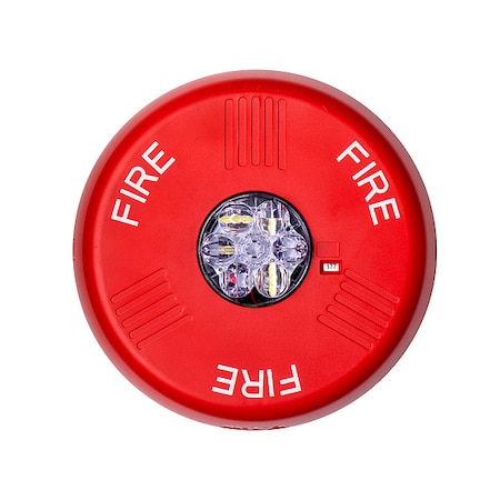 Strobe Light, Red, LED, 24V, 60 FPM, 6 1/4 in Dia., Ceiling MPN:ELSTRC
