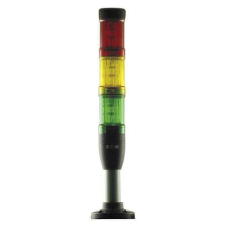 Tower Light Assembly, Red, Yellow, Green, 24V AC/DC, Not Applicable FPM, 40 mm Dia., Support Tube MPN:SL4-100-L-RAG-24LED
