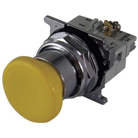 MushrmHeadPushButton, NonIllum, Yellow, 2NC MPN:10250T124-3