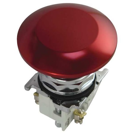 MushroomHeadPushButton, Non-Illum, Red, 1NC MPN:10250T27R