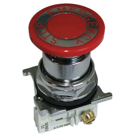 Cutler-Hammer Emergency Stop Push Button, Red, Contact Form: 1NO/1NC MPN:10250T5B63-1X