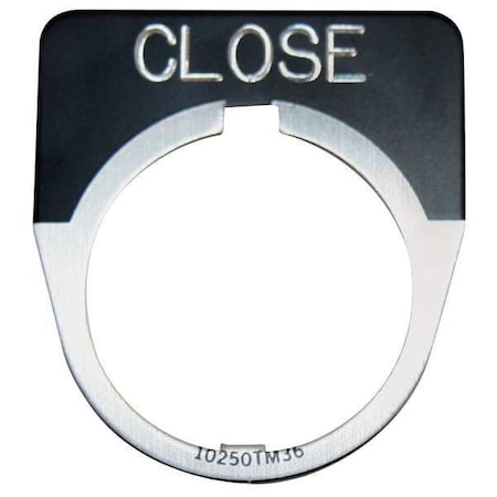 Cutler-Hammer Legend Plate, Half Round, Close, Black MPN:10250TM11