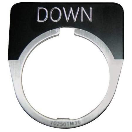 LegendPlate, Down, White/Black, Half-Round MPN:10250TM12