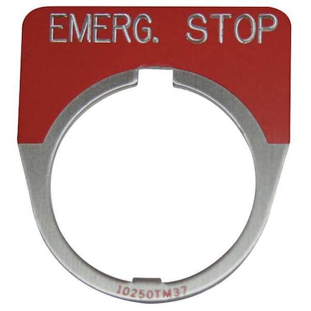 Cutler-Hammer Legend Plate, Emergency Stop, Red MPN:10250TM13