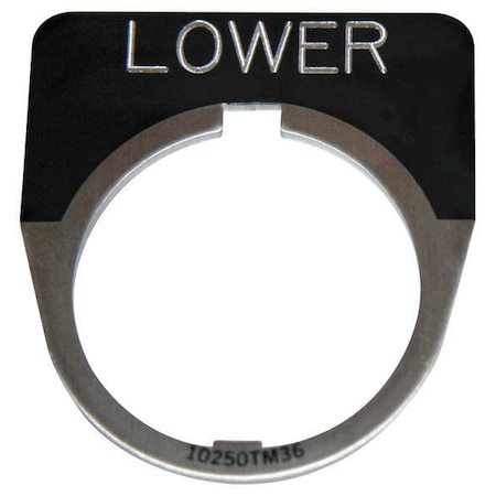 LegendPlate, Lower, White/Black, Half-Round MPN:10250TM23