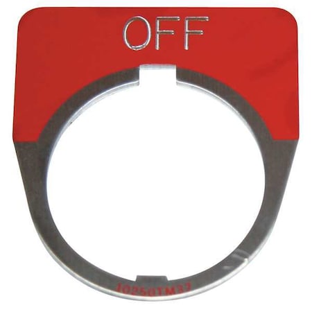 Cutler-Hammer Legend Plate, Half Round, Off, Red MPN:10250TM24