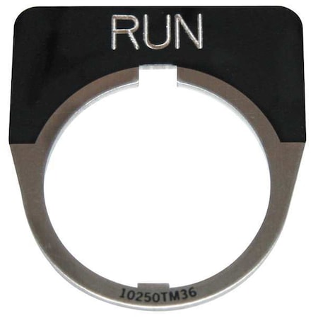 Cutler-Hammer Legend Plate, Half Round, Run, Black MPN:10250TM31