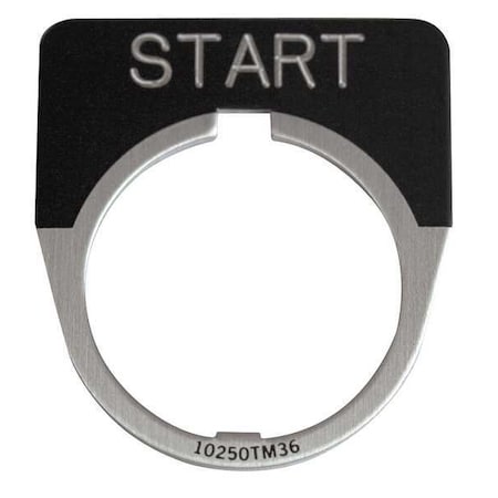Cutler-Hammer Legend Plate, Half Round, Start, Black MPN:10250TM33